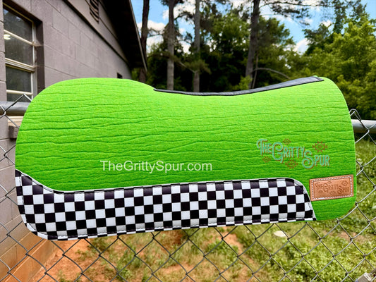 READY TO SHIP- Lime Green 100% Wool Saddle Pad (choose details inside)