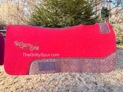 READY TO SHIP- Red 100% Wool Saddle Pad (choose details inside)