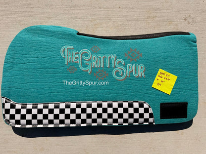 READY TO SHIP- Aqua 100% Wool Saddle Pad (choose details inside)
