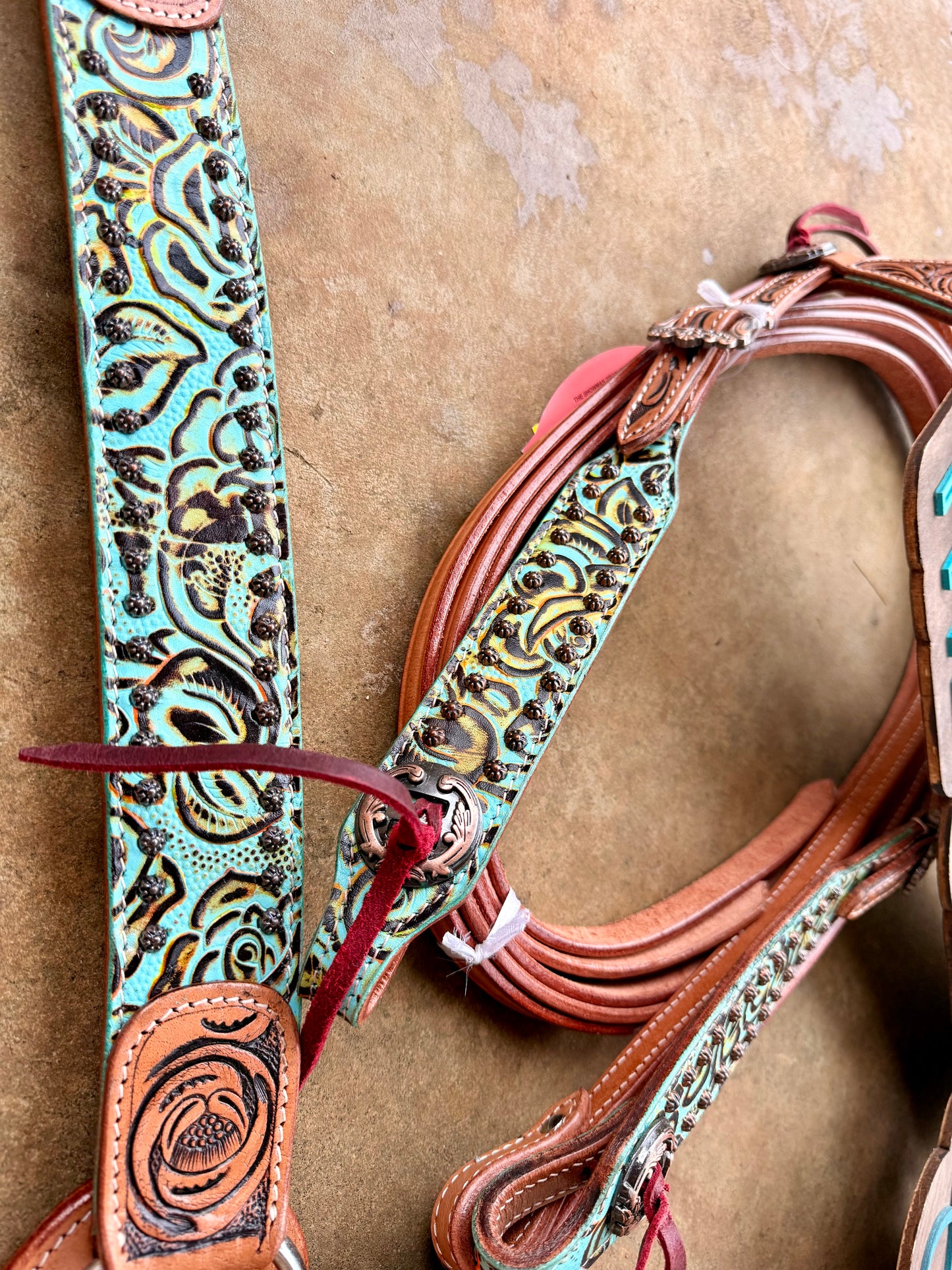 READY TO SHIP- Rustic Rose Browband Headstall and Breastcollar Set
