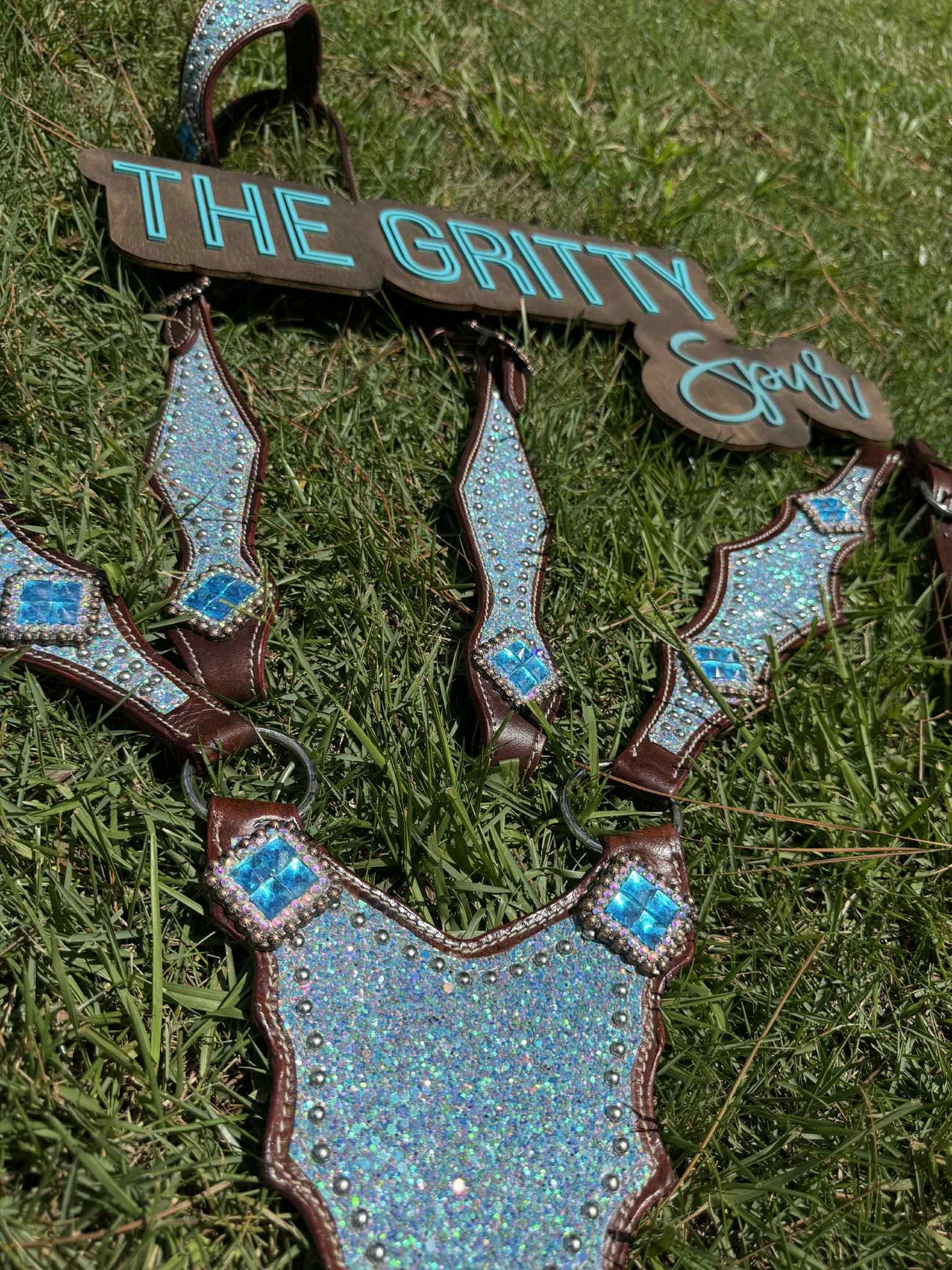 READY TO SHIP- Light blue glitter tack set