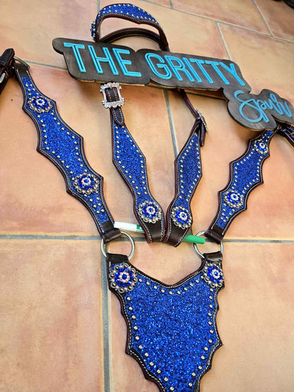 Pre order- Blue glitter tack set