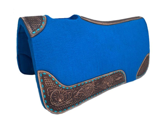 30 x 28 1" thick felt pad in royal blue with teal accents