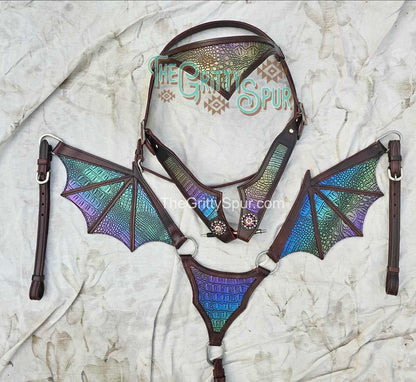 PRE ORDER- Mossy Purple Dragon Wing tack set