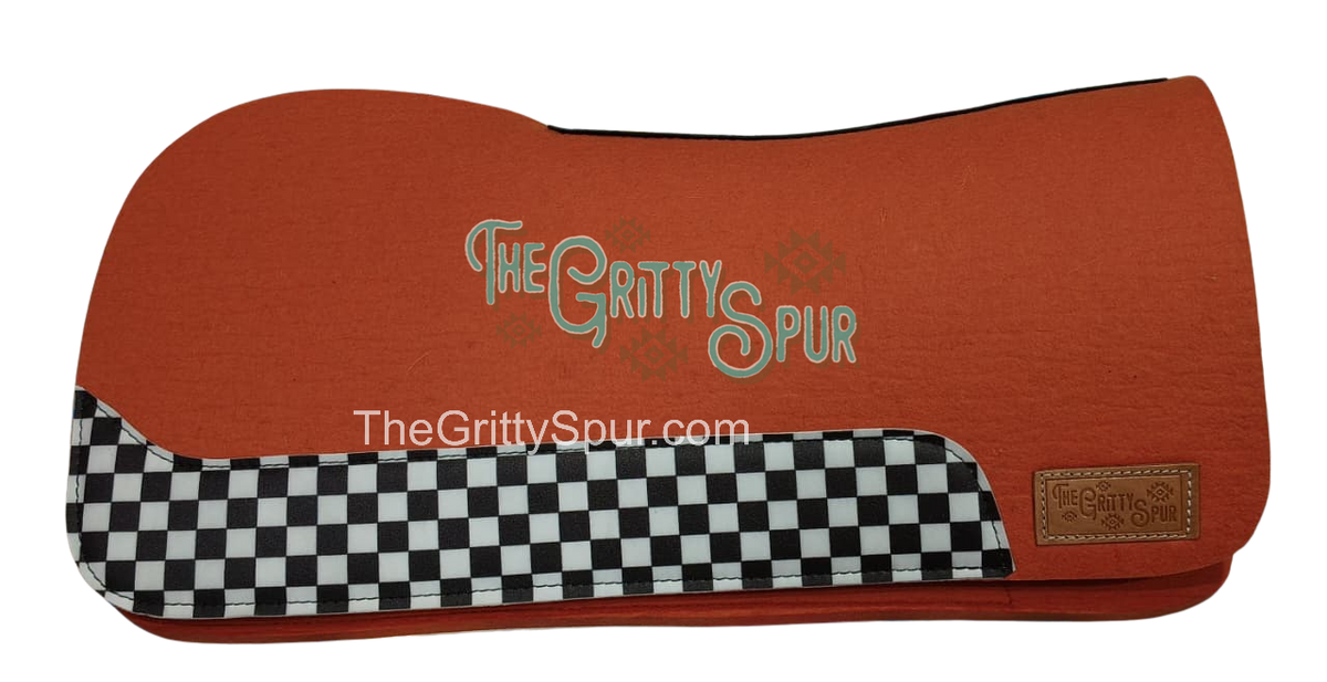 PRE ORDER- CHECKER WEAR LEATHER- Colored 100% wool felt saddle pad- tester pads