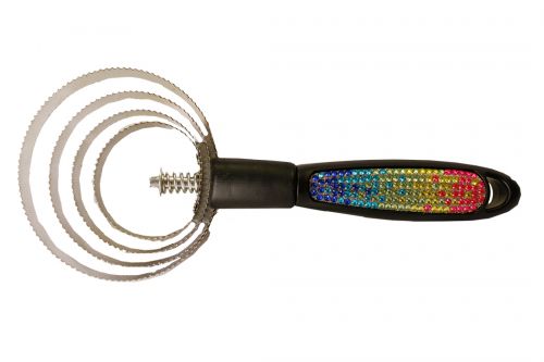 Multi colored crystal rhinestone curry comb