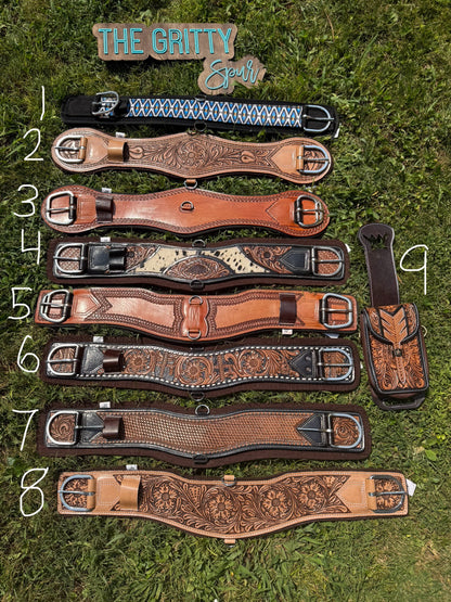READY TO SHIP- Leather felt girths