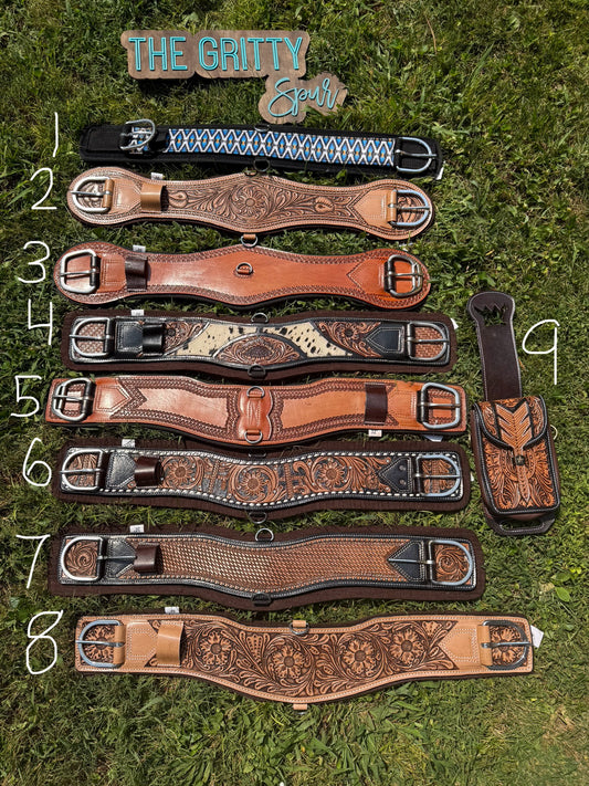 READY TO SHIP- Leather felt girths