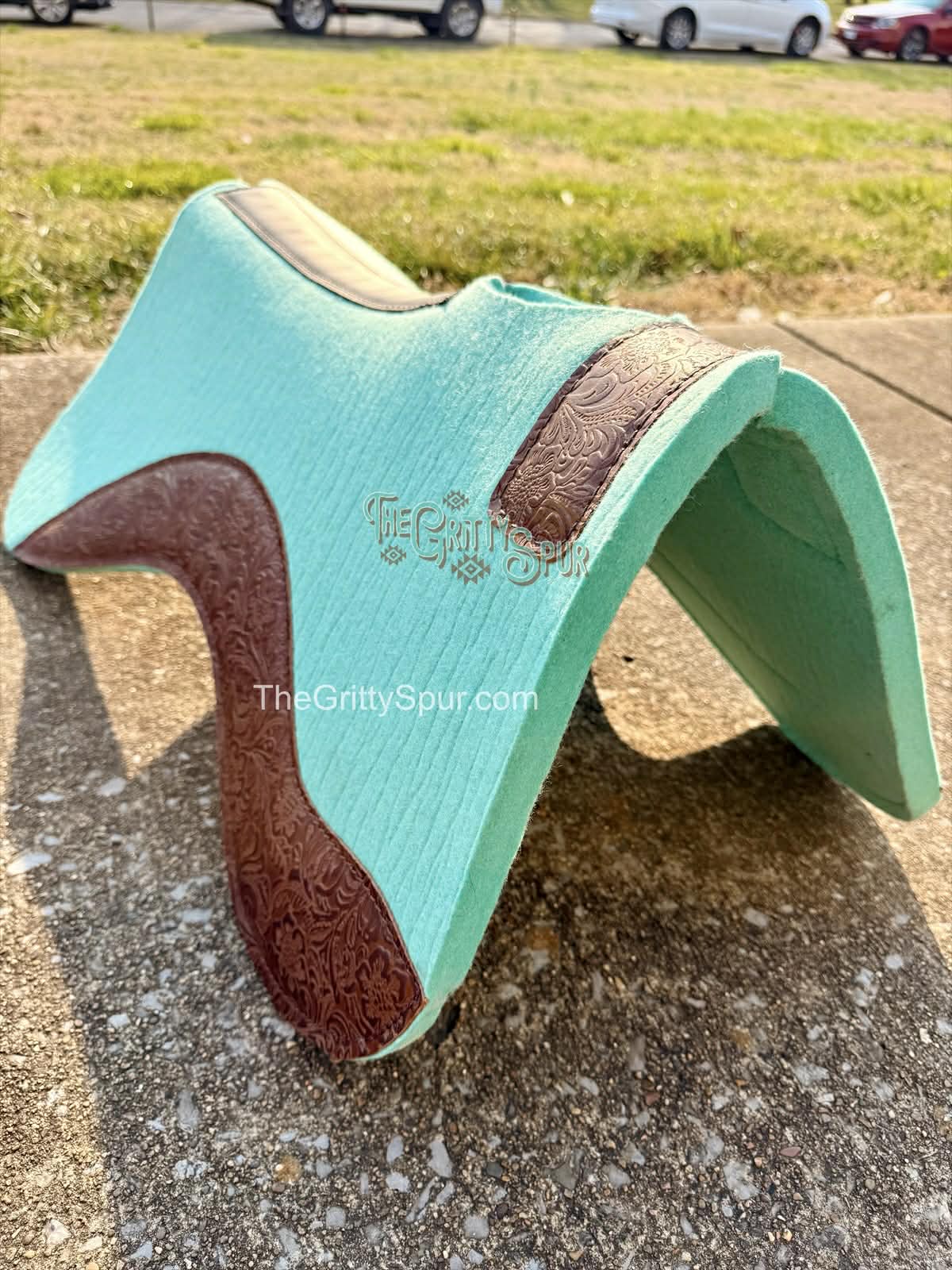 READY TO SHIP- Teal 100% Wool Saddle Pad