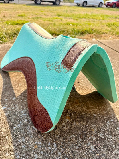 READY TO SHIP- Teal 100% Wool Saddle Pad