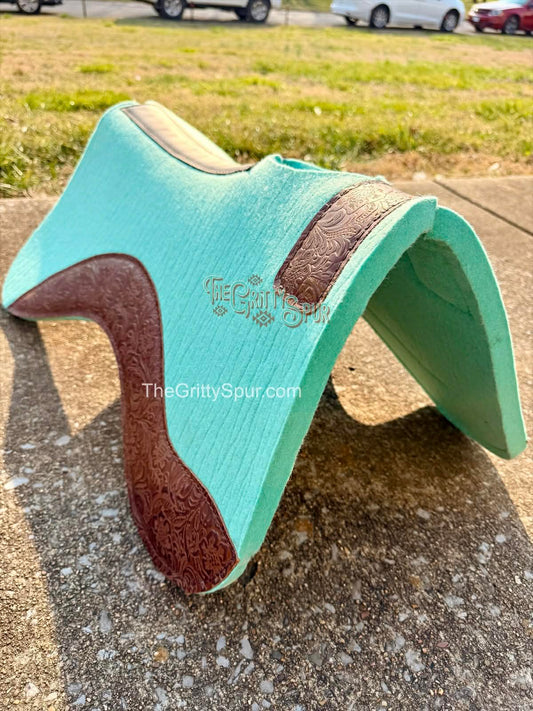 READY TO SHIP- Teal 100% Wool Saddle Pad