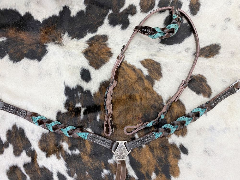 Miracle Braid One Ear Headstall and Breast Collar Set