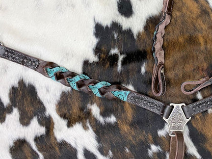 Miracle Braid One Ear Headstall and Breast Collar Set