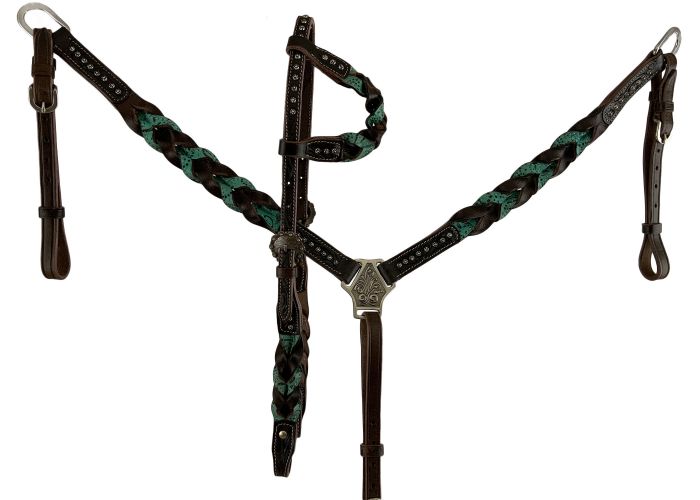 Miracle Braid One Ear Headstall and Breast Collar Set