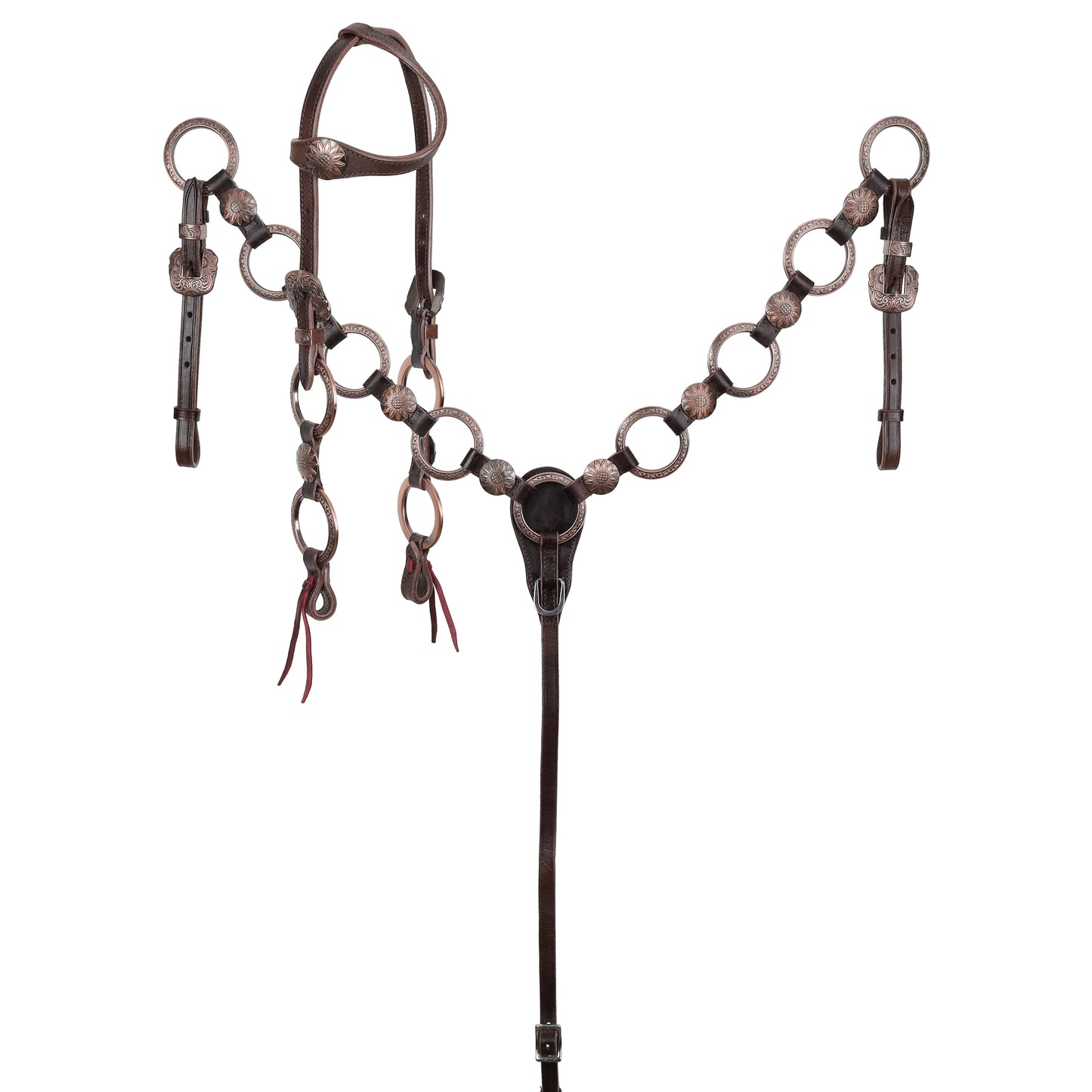 READY TO SHIP- Sunflower Ring One Ear Headstall and Breastcollar Set