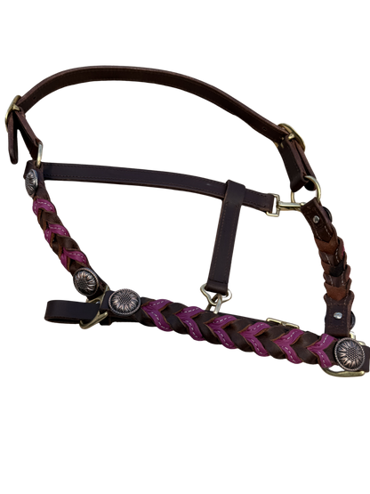 Braided oiled harness leather halters