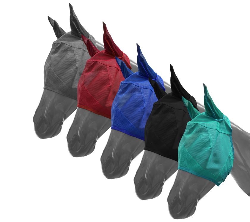 Mesh Rip Resistant Fly Mask with Ears and Velcro Closure