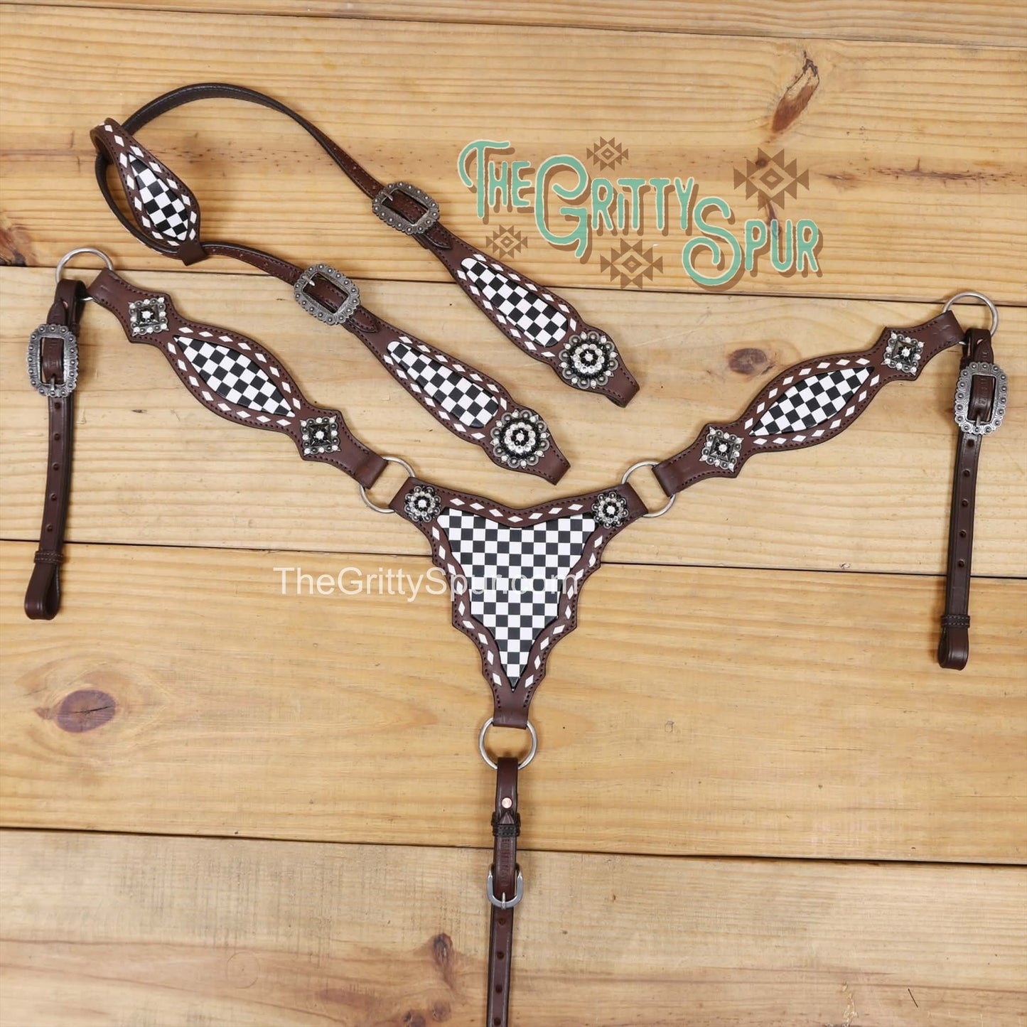 READY TO SHIP- Checker printed tack set