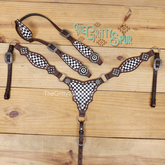 READY TO SHIP- Checker printed tack set