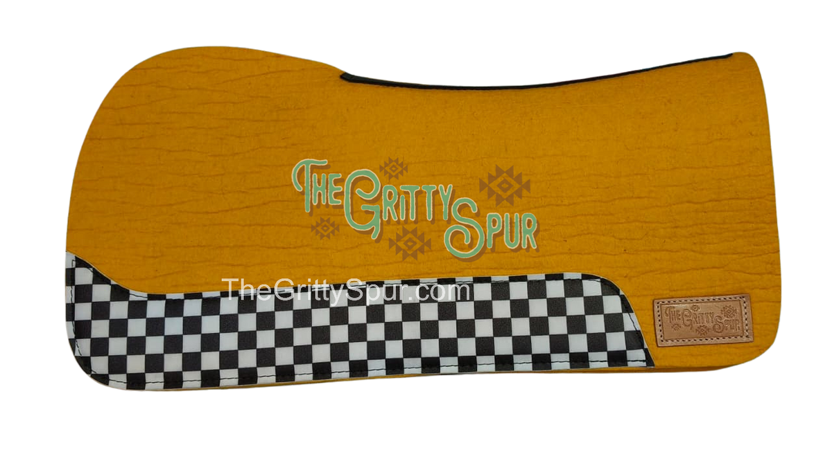 PRE ORDER- CHECKER WEAR LEATHER- Colored 100% wool felt saddle pad- tester pads