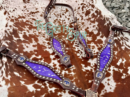 READY TO SHIP- Purple Acid Wash Tack set