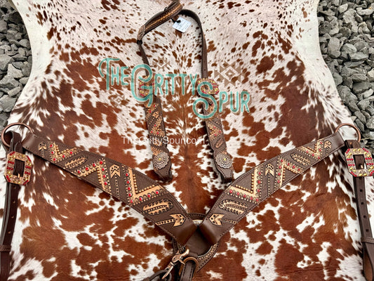 READY TO SHIP- Red Rhinestone with arrows tack set