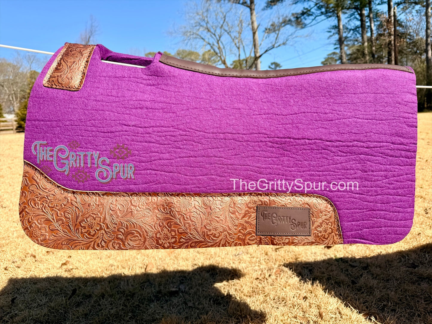 READY TO SHIP- Purple 100% Wool Saddle Pad (choose details inside)