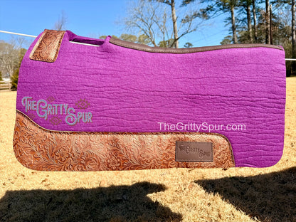 READY TO SHIP- Purple 100% Wool Saddle Pad (choose details inside)