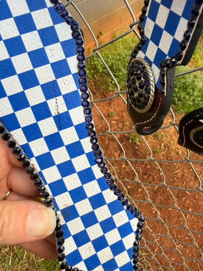READY TO SHIP- "Imperfect" Blue Checker tack set