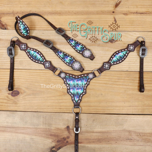 READY TO SHIP- Northern Lights printed tack set