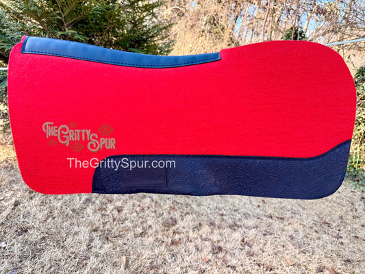 READY TO SHIP- Red 100% Wool Saddle Pad (choose details inside)