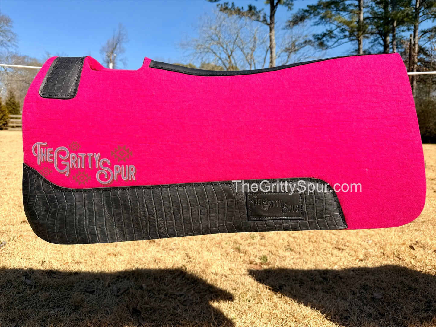 READY TO SHIP- Hot Pink 100% Wool Saddle Pad (choose details inside)