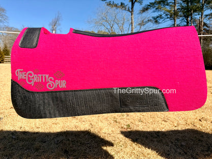 READY TO SHIP- Hot Pink 100% Wool Saddle Pad (choose details inside)