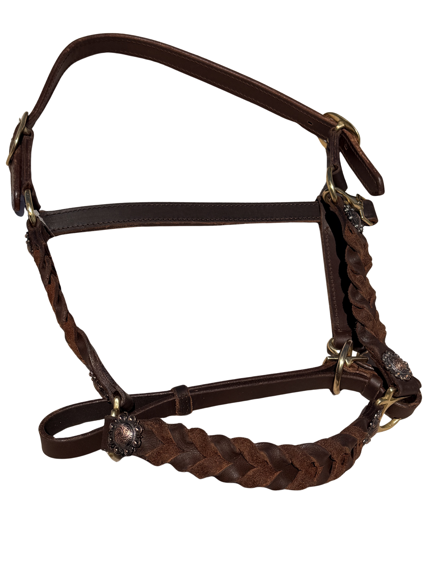 Braided oiled harness leather halters