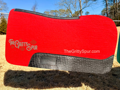 READY TO SHIP- Red 100% Wool Saddle Pad (choose details inside)