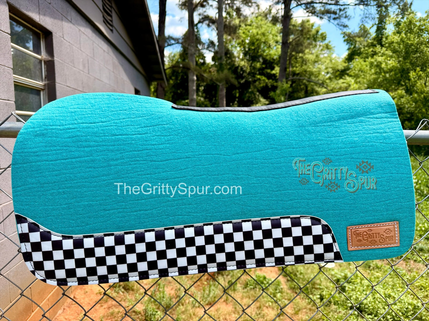 READY TO SHIP- Aqua 100% Wool Saddle Pad (choose details inside)
