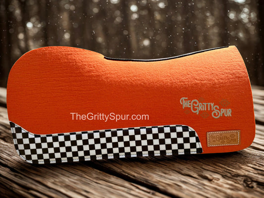 READY TO SHIP- Orange 100% Wool Saddle Pad (choose details inside)
