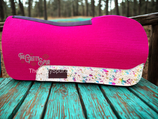 PRE ORDER- Hot Pink 100% Wool Saddle Pad (choose details inside)