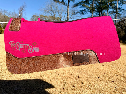 READY TO SHIP- Hot Pink 100% Wool Saddle Pad (choose details inside)