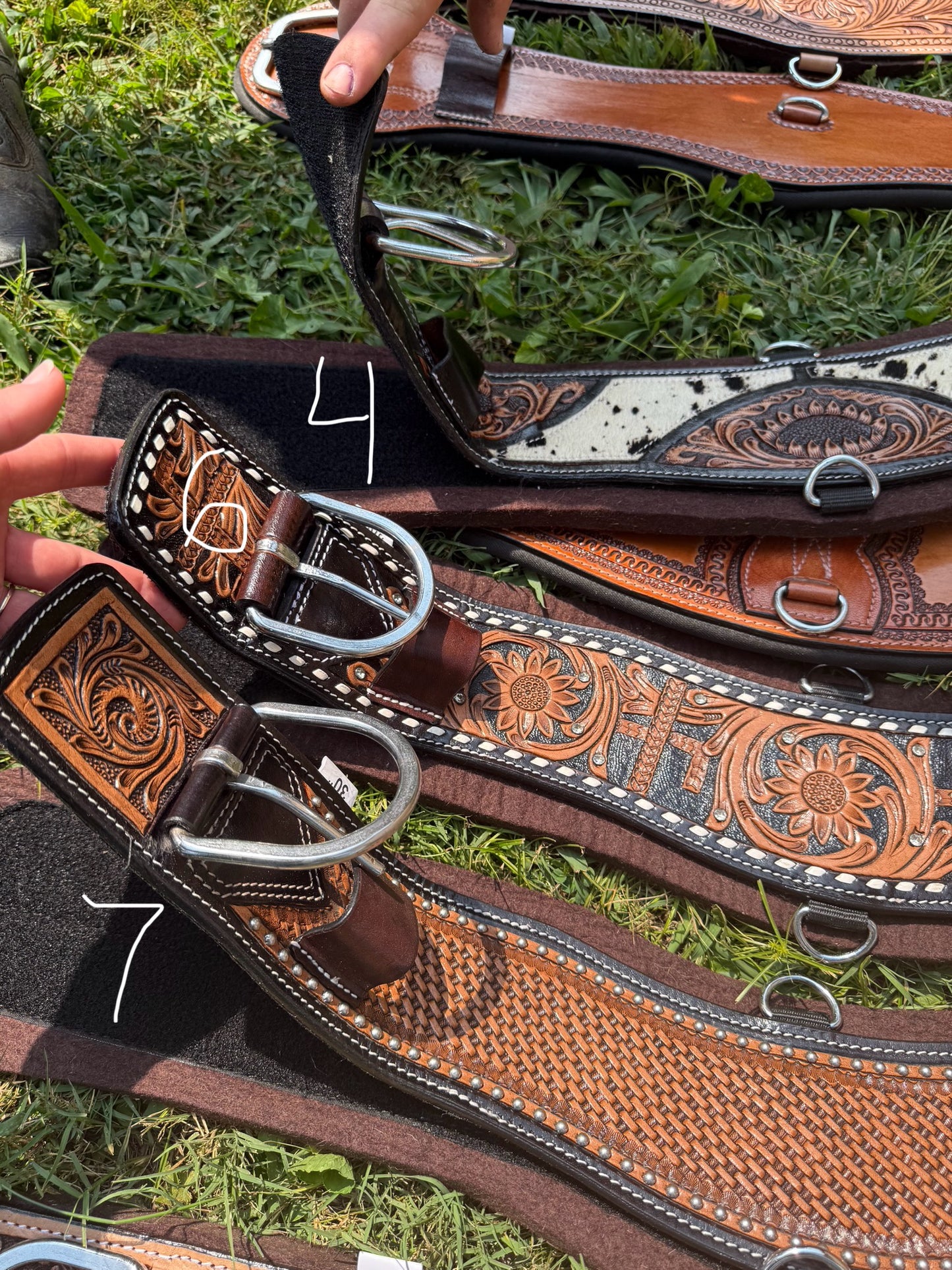 READY TO SHIP- Leather felt girths
