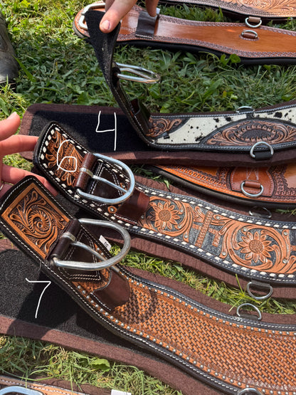 READY TO SHIP- Leather felt girths