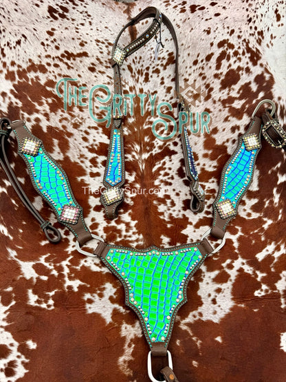 READY TO SHIP- Color shift aqua green tack set