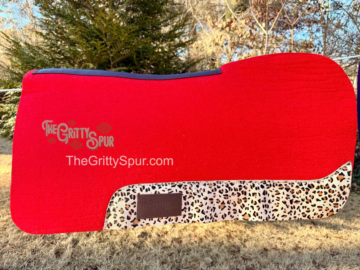 READY TO SHIP- Red 100% Wool Saddle Pad (choose details inside)