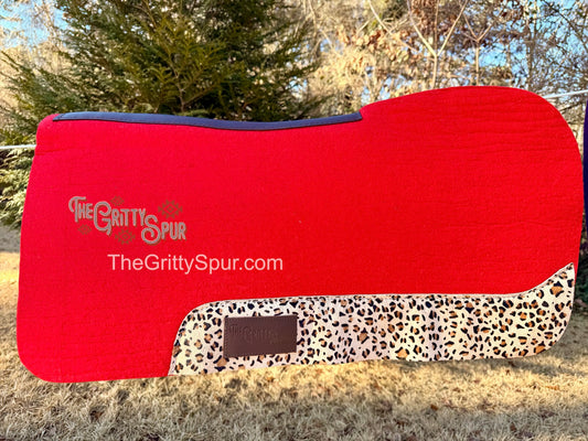READY TO SHIP- Red 100% Wool Saddle Pad (choose details inside)