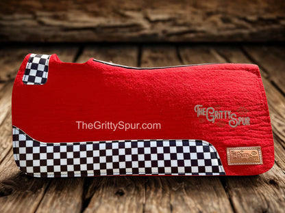 READY TO SHIP- Red 100% Wool Saddle Pad (choose details inside)