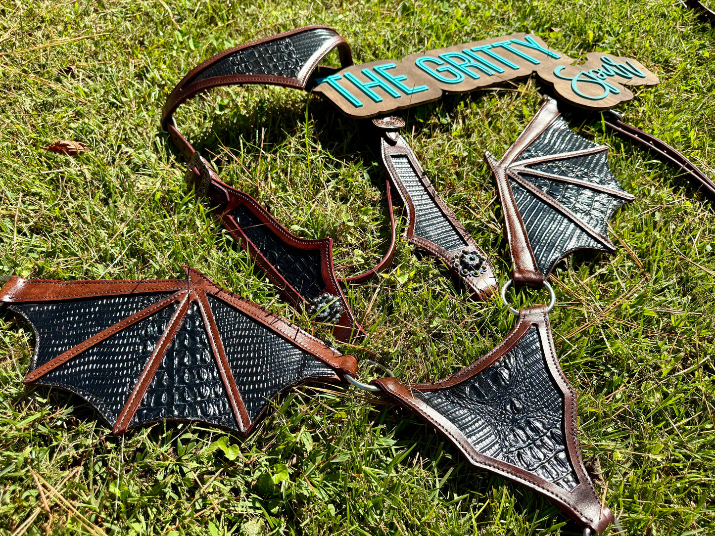 READY TO SHIP- Black Dragon Gator Tack Set