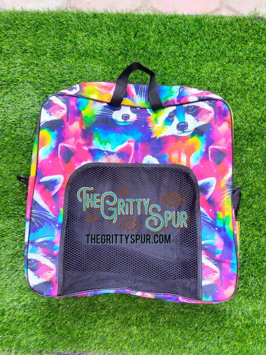 PRE ORDER- Rainbow racoon boot bag