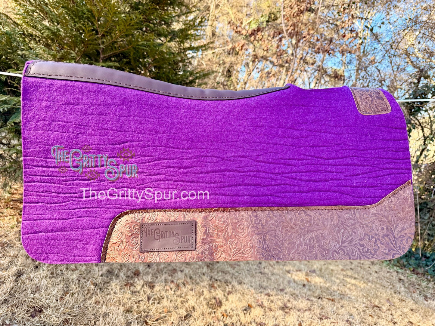 READY TO SHIP- Purple 100% Wool Saddle Pad (choose details inside)