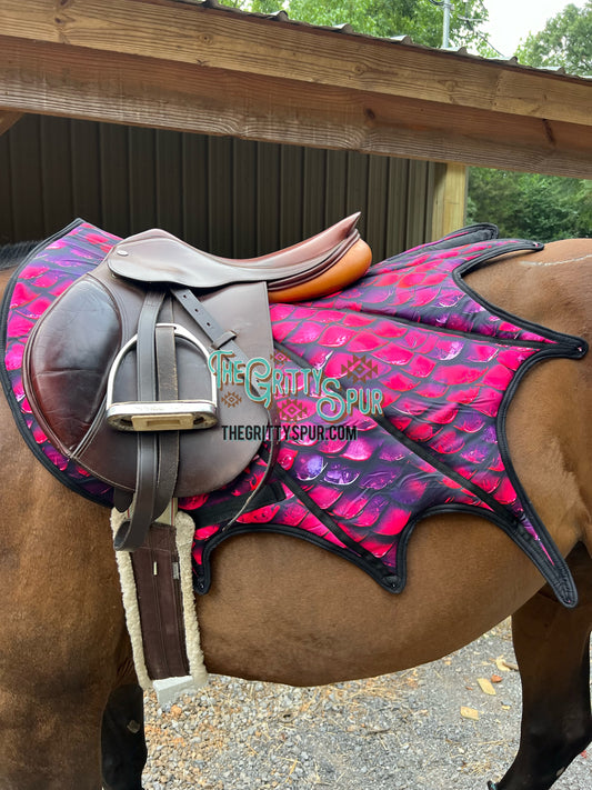 IN STOCK QUANTITIES- Dragon shape saddle pad- choose your color!