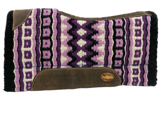 READY TO SHIP- 28x30 Barrel Style purple colored memory felt bottom saddle pad